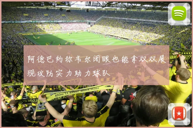 阿德巴约称韦尔闭眼也能拿双双展现攻防实力助力球队